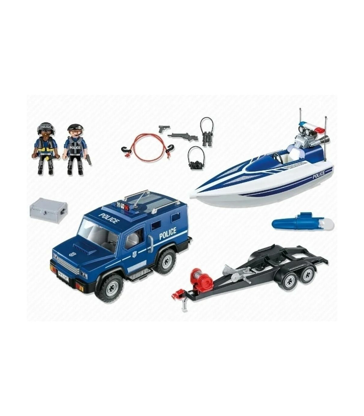 Playmobil Coche Policia Con Lancha