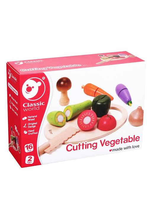 Cortando Verduras De Madera