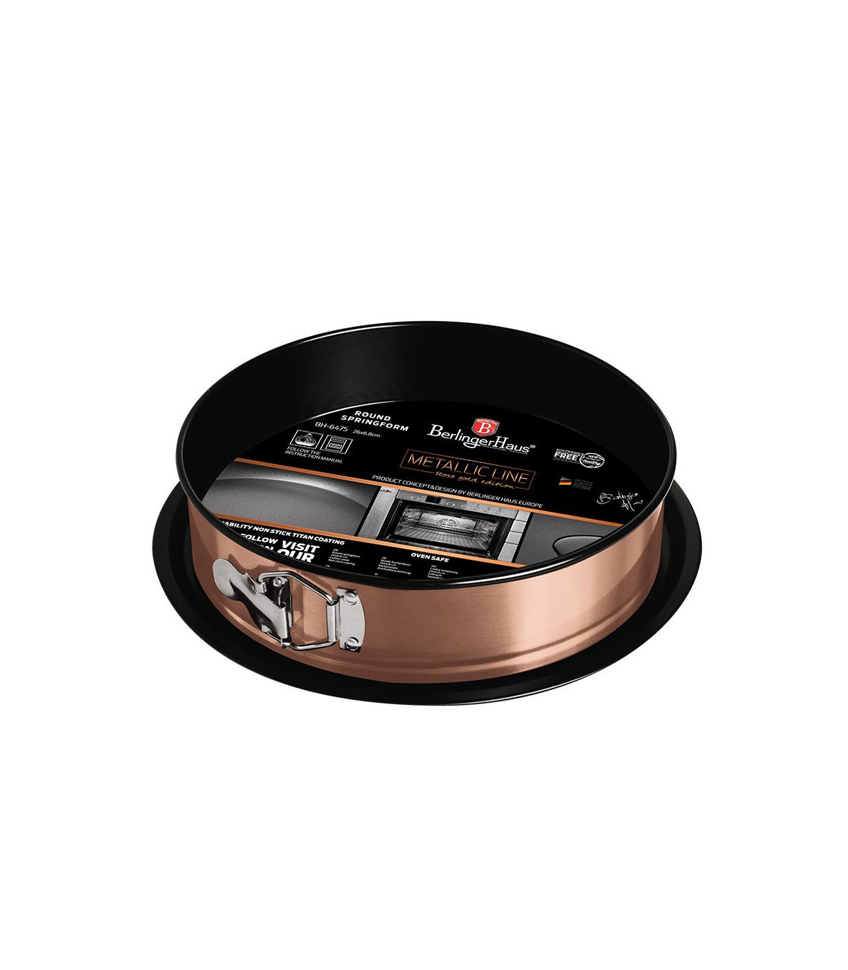 Molde Para Torta Redondo 26cm Metallic Line Rose Gold Edition - Bh/6475sw