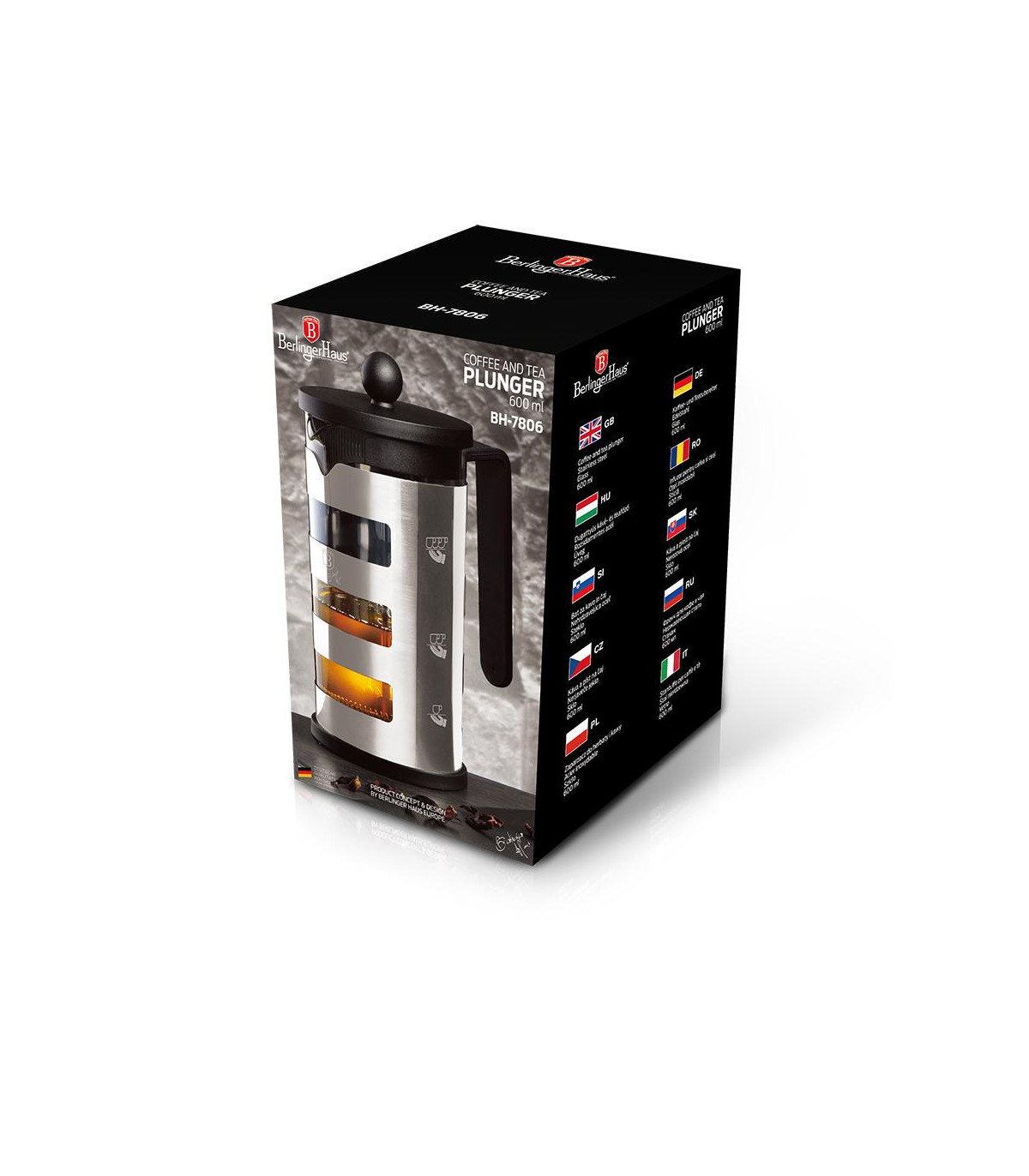 Cafetera De Acero Y Vidrio Black Vantage - Bh/7806