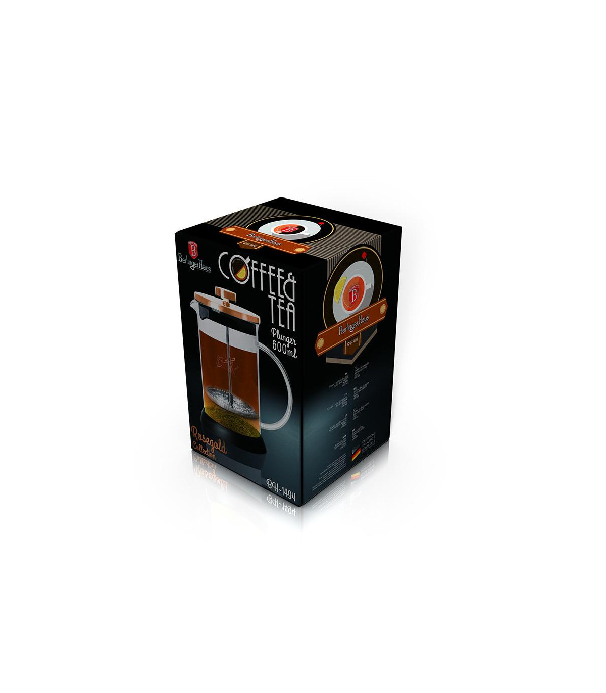 Cafetera De Vidrio Metallic Line Rose Gold Edition - Bh/1494