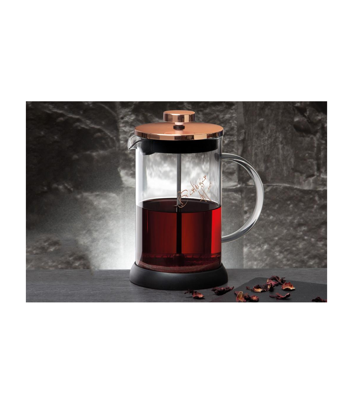 Cafetera De Vidrio Metallic Line Rose Gold Edition - Bh/1494