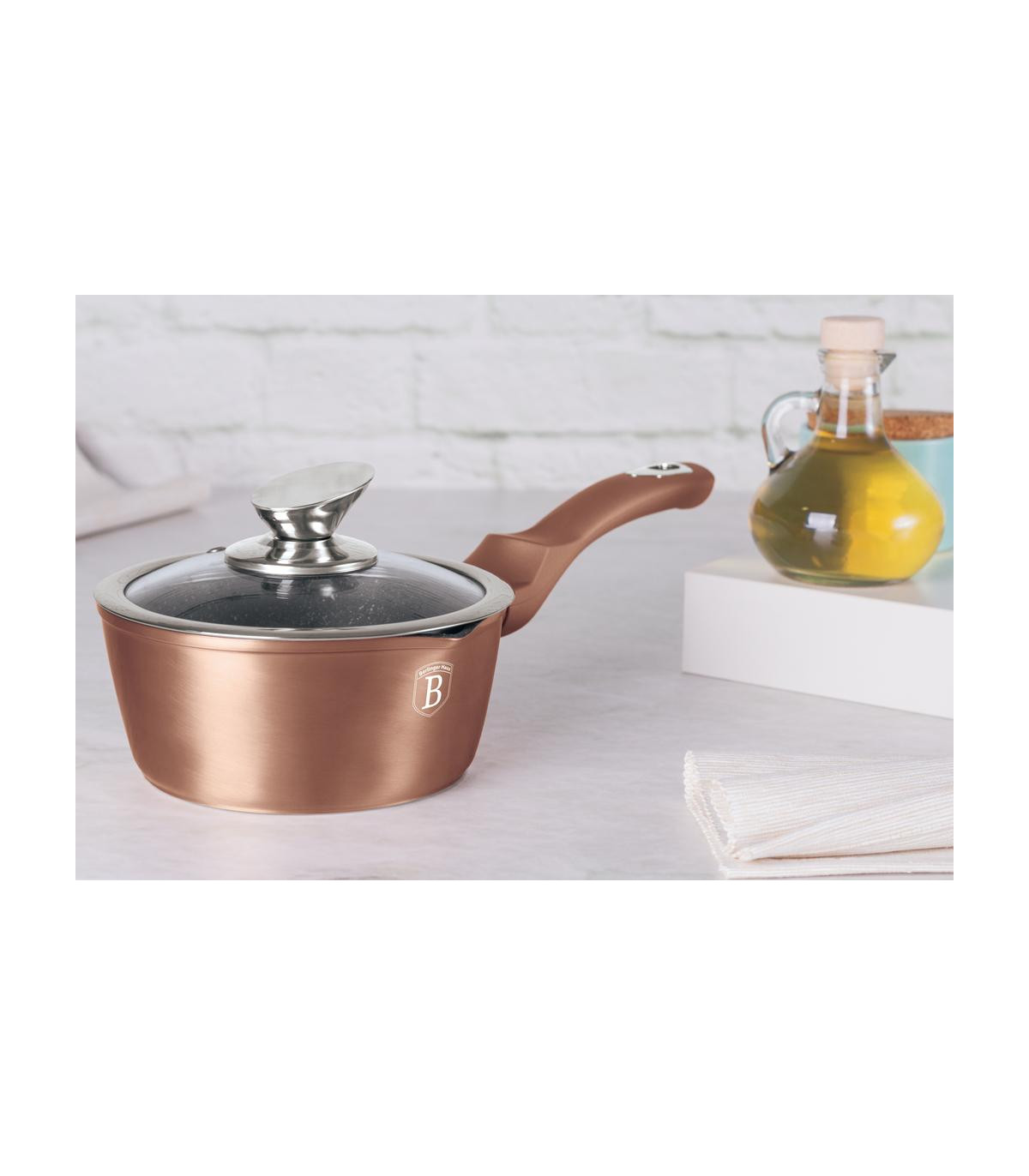 Cacerola Con Mango Y Tapa 16cm Metallic Line Rose Gold Edition - Bh/1524n