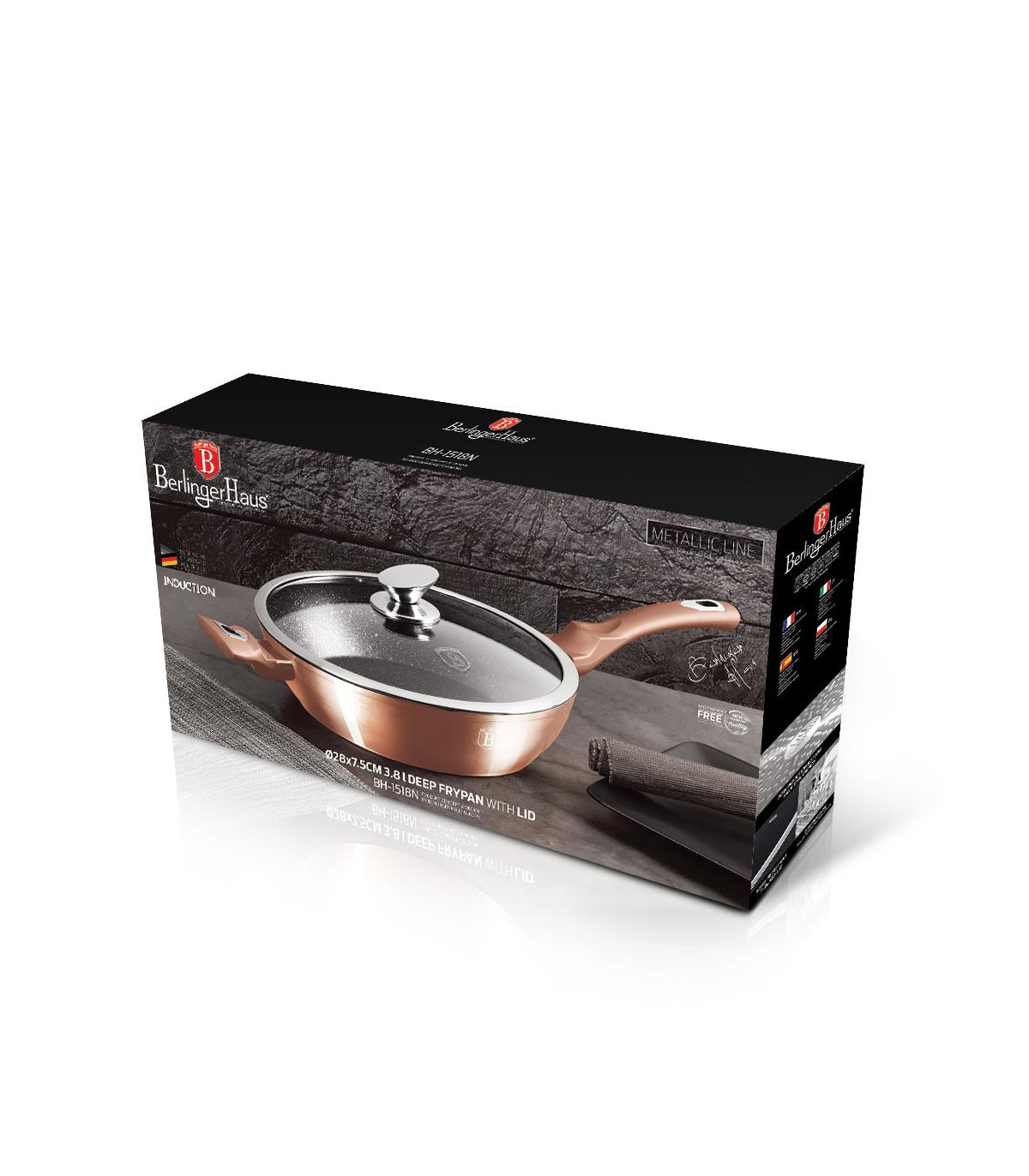 Sarten Profunda Y Tapa 24cm Metallic Line Rose Gold Edition - Bh/1517n