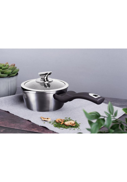 Cacerola Con Mango Y Tapa 16cm Metallic Line Carbon Pro Edition - Bh/6907