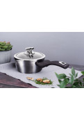 Cacerola Con Mango Y Tapa 16cm Metallic Line Carbon Pro Edition - Bh/6907