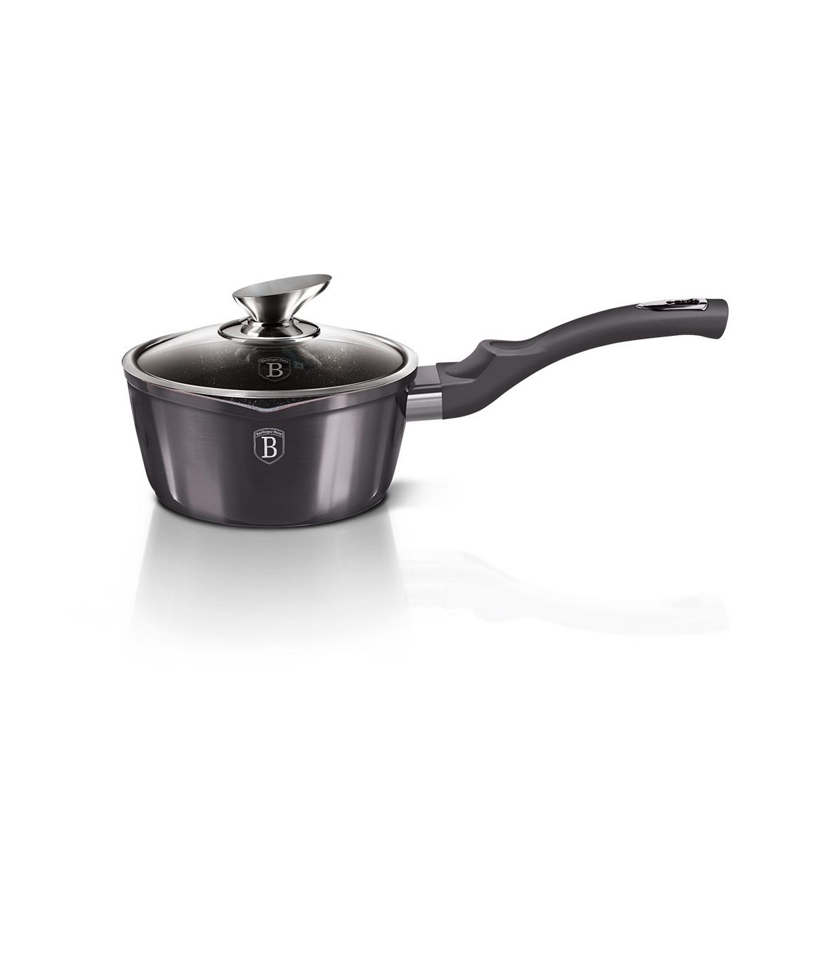 Cacerola Con Mango Y Tapa 16cm Metallic Line Carbon Pro Edition - Bh/6907