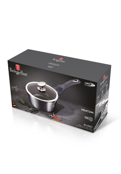 Cacerola Con Mango Y Tapa 16cm Metallic Line Carbon Pro Edition - Bh/6907