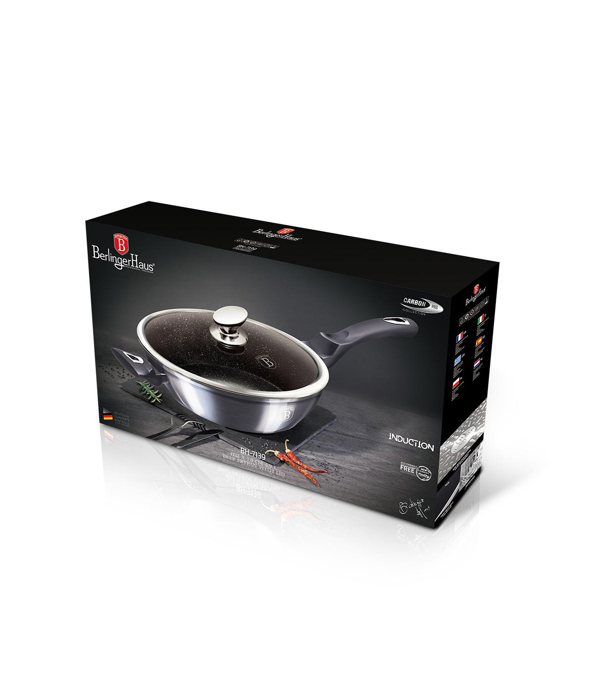 Sarten Profunda Con Tapa 32cm Metallic Line Carbon Pro Edition - Bh/7139