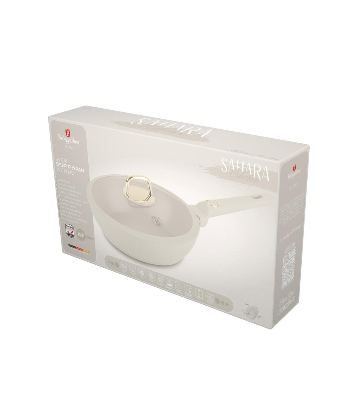 Sarten Profunda Con Tapa 24 Cm Sahara Collection Bh/8062
