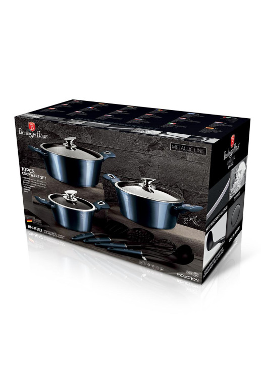 Bateria 10 Piezas Metallic Line Aquamarine Edition - Bh/6152