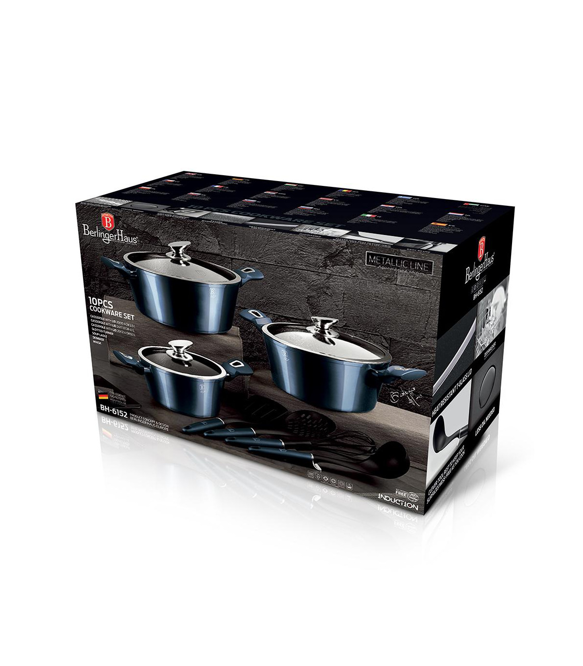 Bateria 10 Piezas Metallic Line Aquamarine Edition - Bh/6152