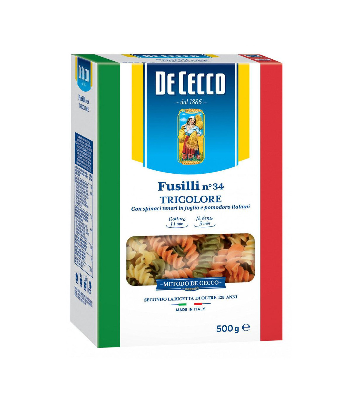 Fusilli Tricolor De Cecco 500 Gr.