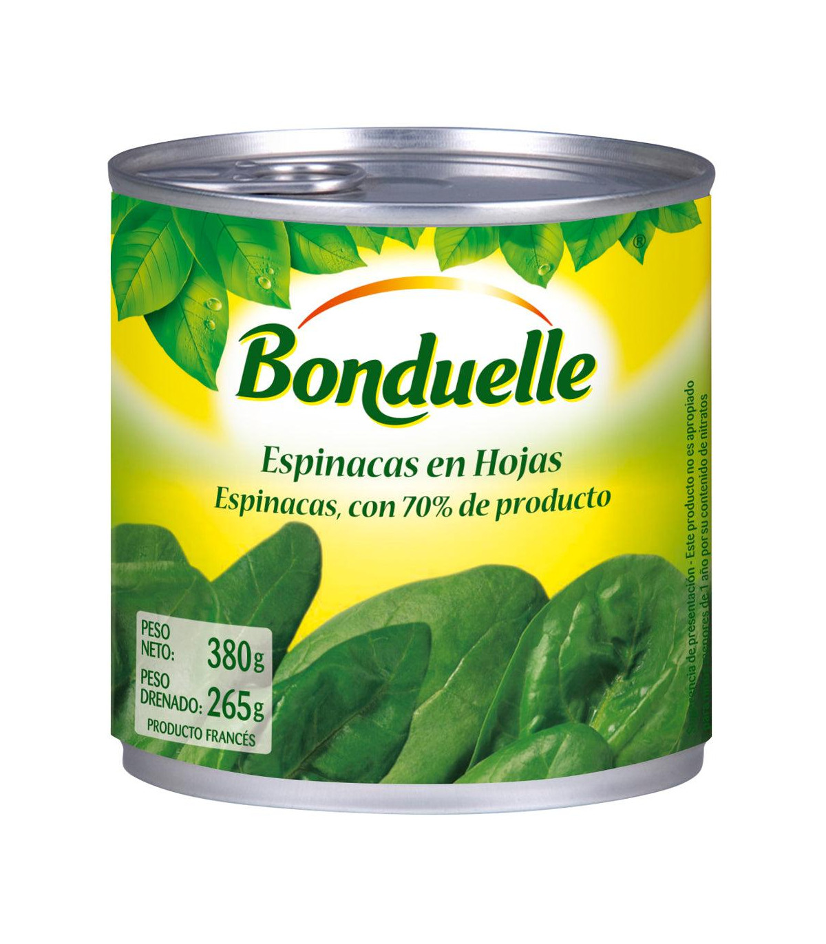 Espinaca En Hojas Bonduelle 380 Gr.