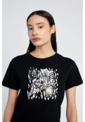 Remera Foil Milos Negro