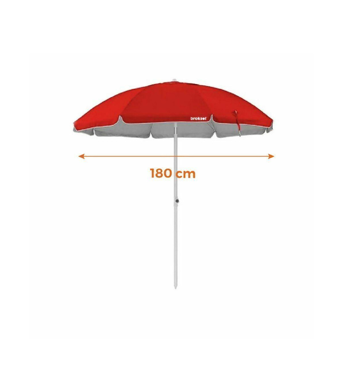 Sombrilla Playera Roja Reclinable 1,8 M Con Funda