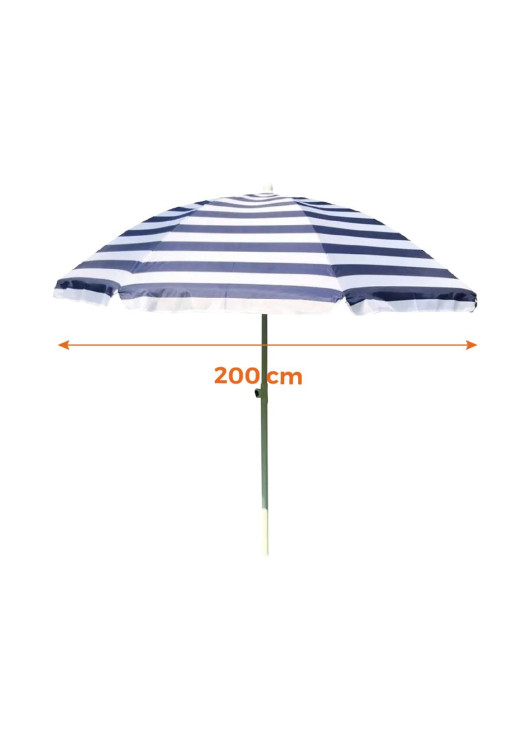 Sombrilla 2 Mts Rayada Blanca Y Azul