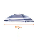 Sombrilla 2 Mts Rayada Blanca Y Azul