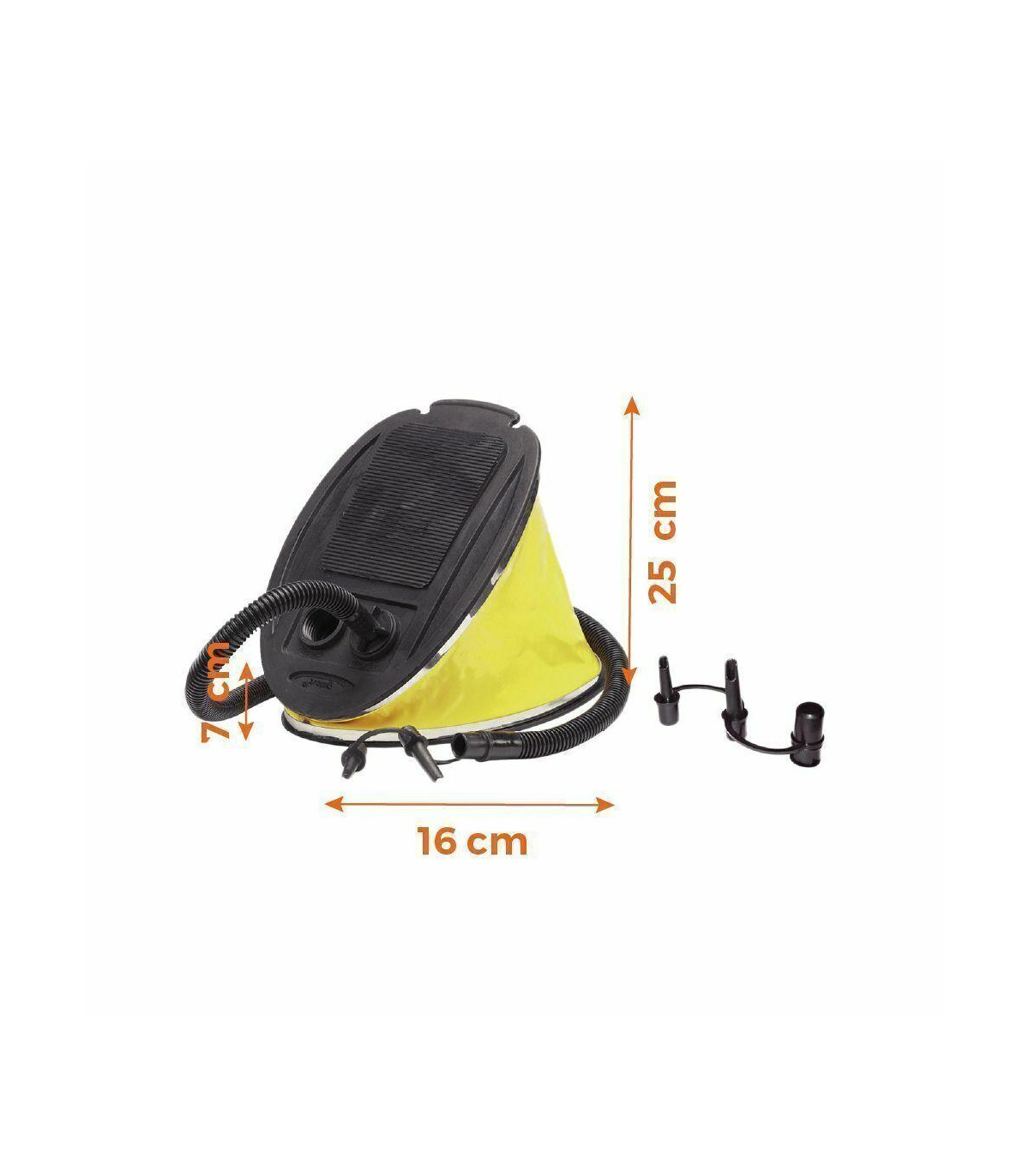Inflador Fuelle De Pie 3 Tls, 3 Adaptadores - Infla Y Desinfla