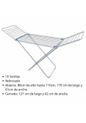 Tendedero Tender Con Alas Reforzado X 10 Varillas Plegable