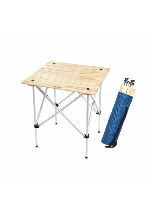 Mesa Plegable Con Tapa De Madera Enrollable 58x58x65