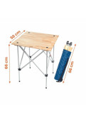 Mesa Plegable Con Tapa De Madera Enrollable 58x58x65
