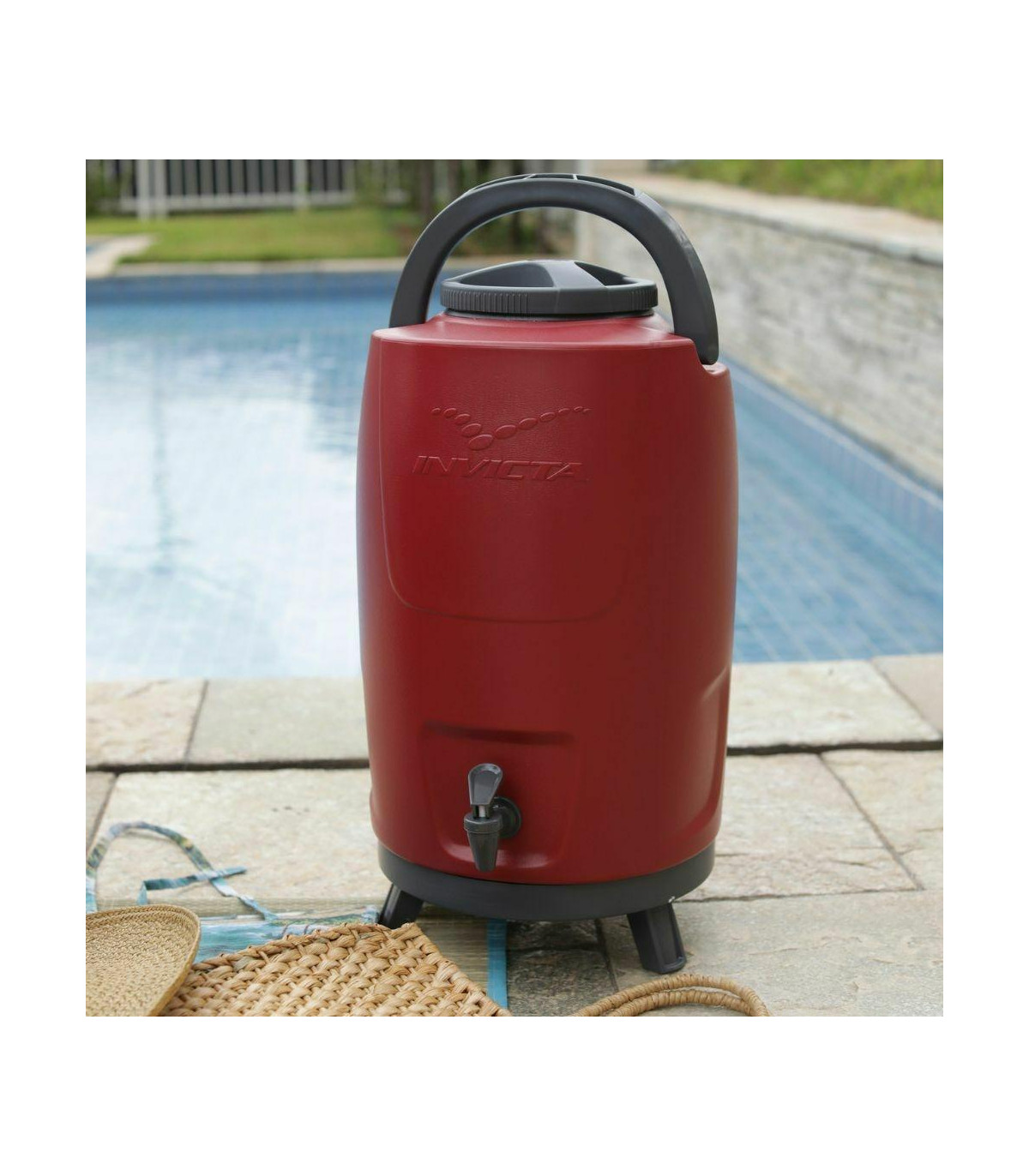Invicta - Bidon 12 Lt Rojo Con Canilla Y Patas
