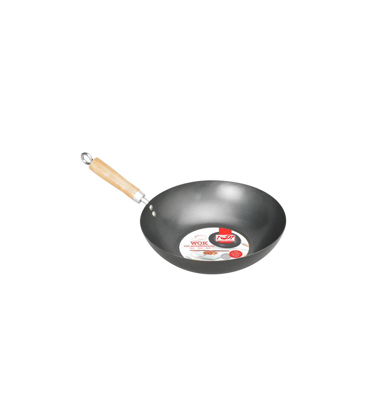 Wok Antiadherente 30 Cm C/mango Madera