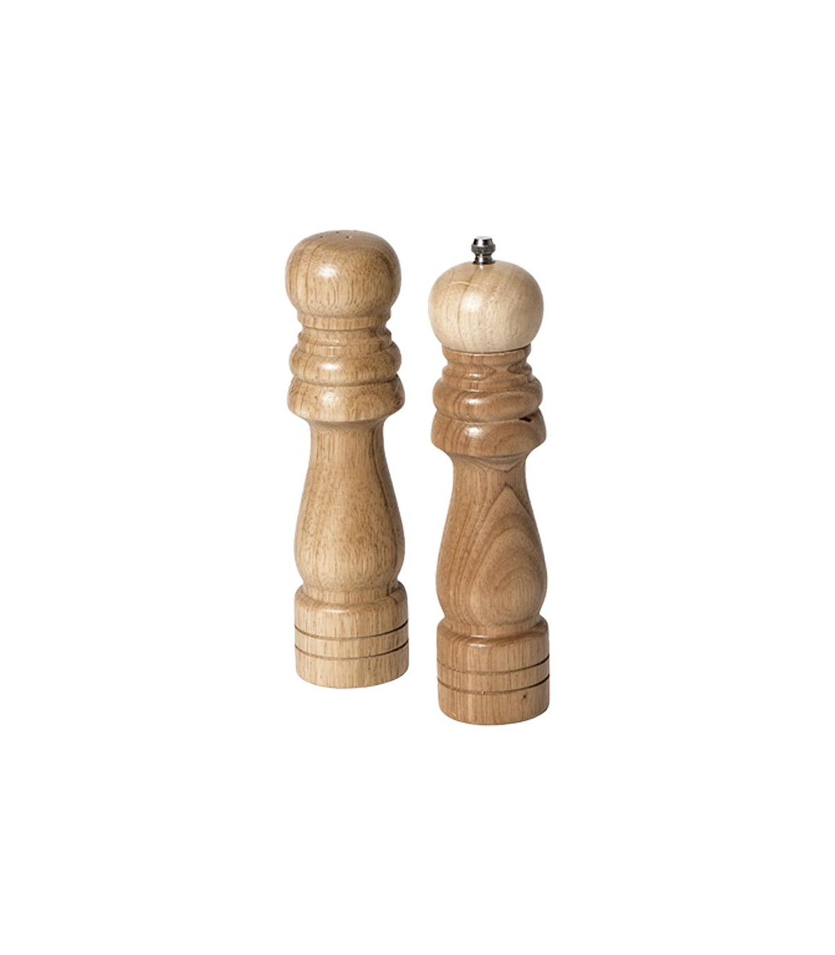 Pimentero 20 Cm De Madera Clara Set Salero