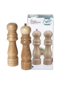 Pimentero 20 Cm De Madera Clara Set Salero