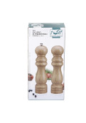 Pimentero 20 Cm De Madera Clara Set Salero