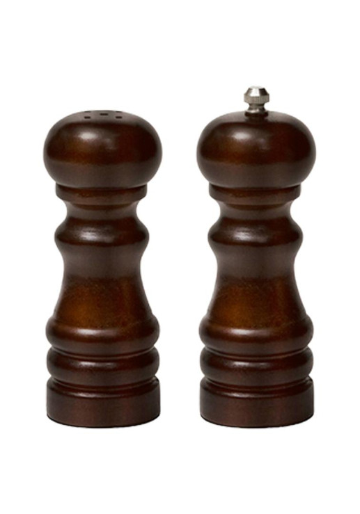 Pimentero 12.5 Cm De Madera Oscura Set Salero