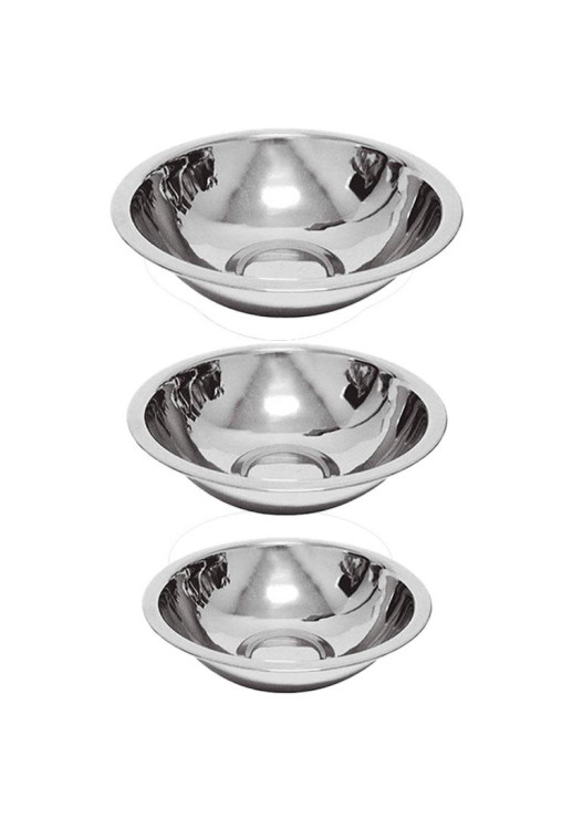 Set X 3 Bowls De Acero Inoxidable