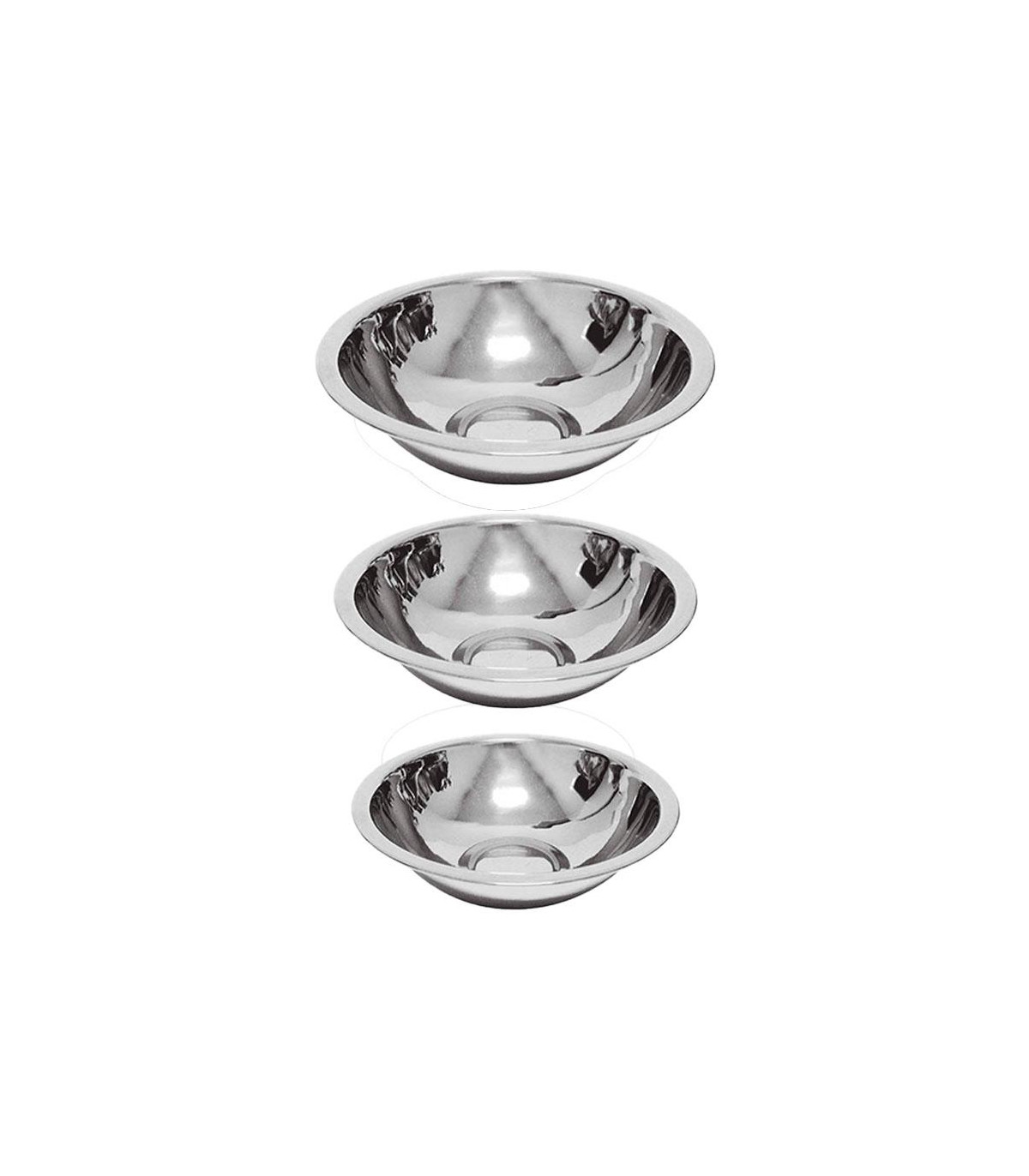 Set X 3 Bowls De Acero Inoxidable
