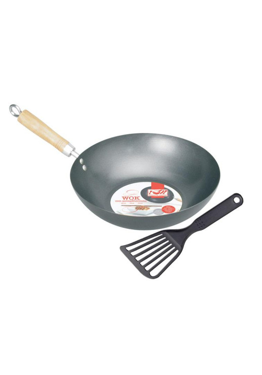 Set Wok Antiadherente 30 Cm + Espatula