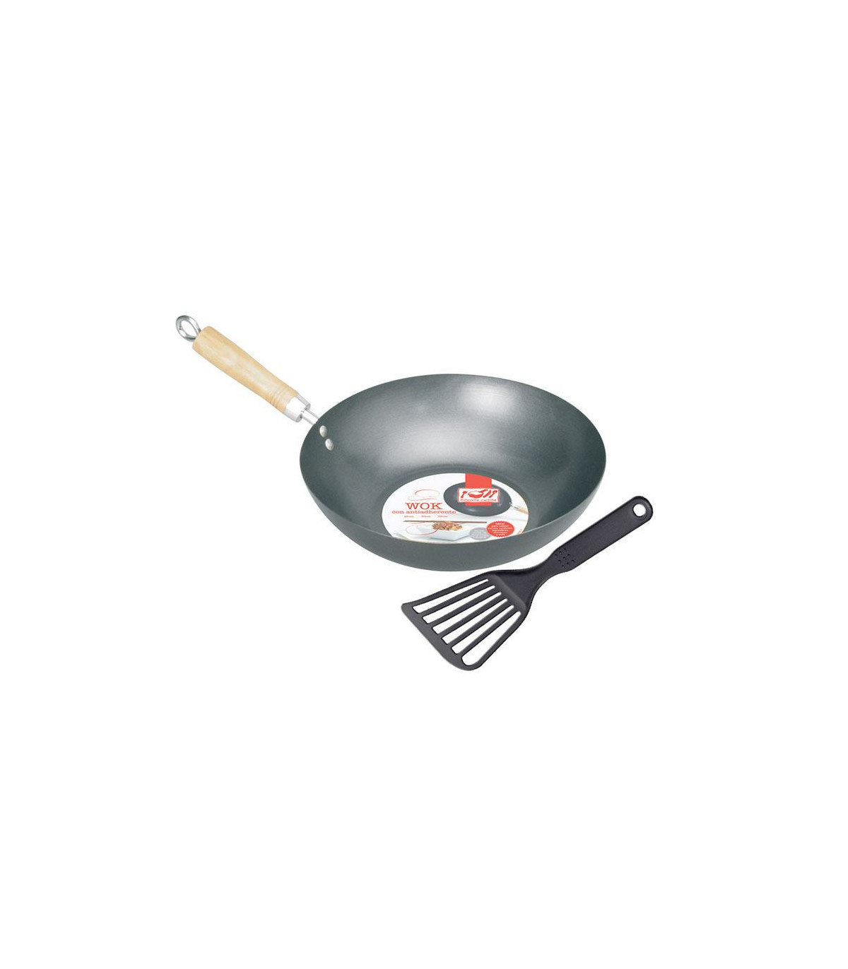 Set Wok Antiadherente 30 Cm + Espatula