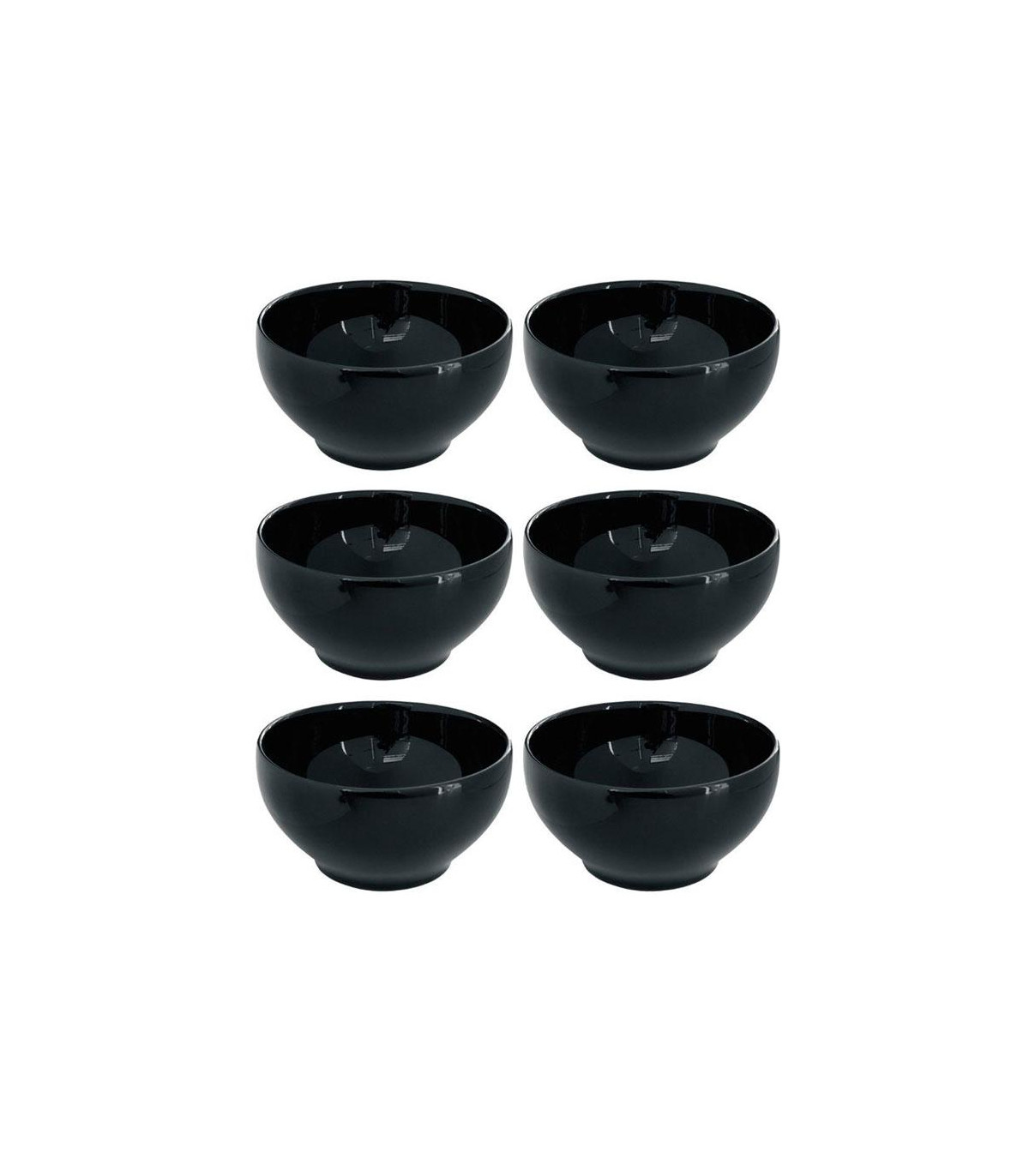 Set X6 Bowls Negros 600 Cc