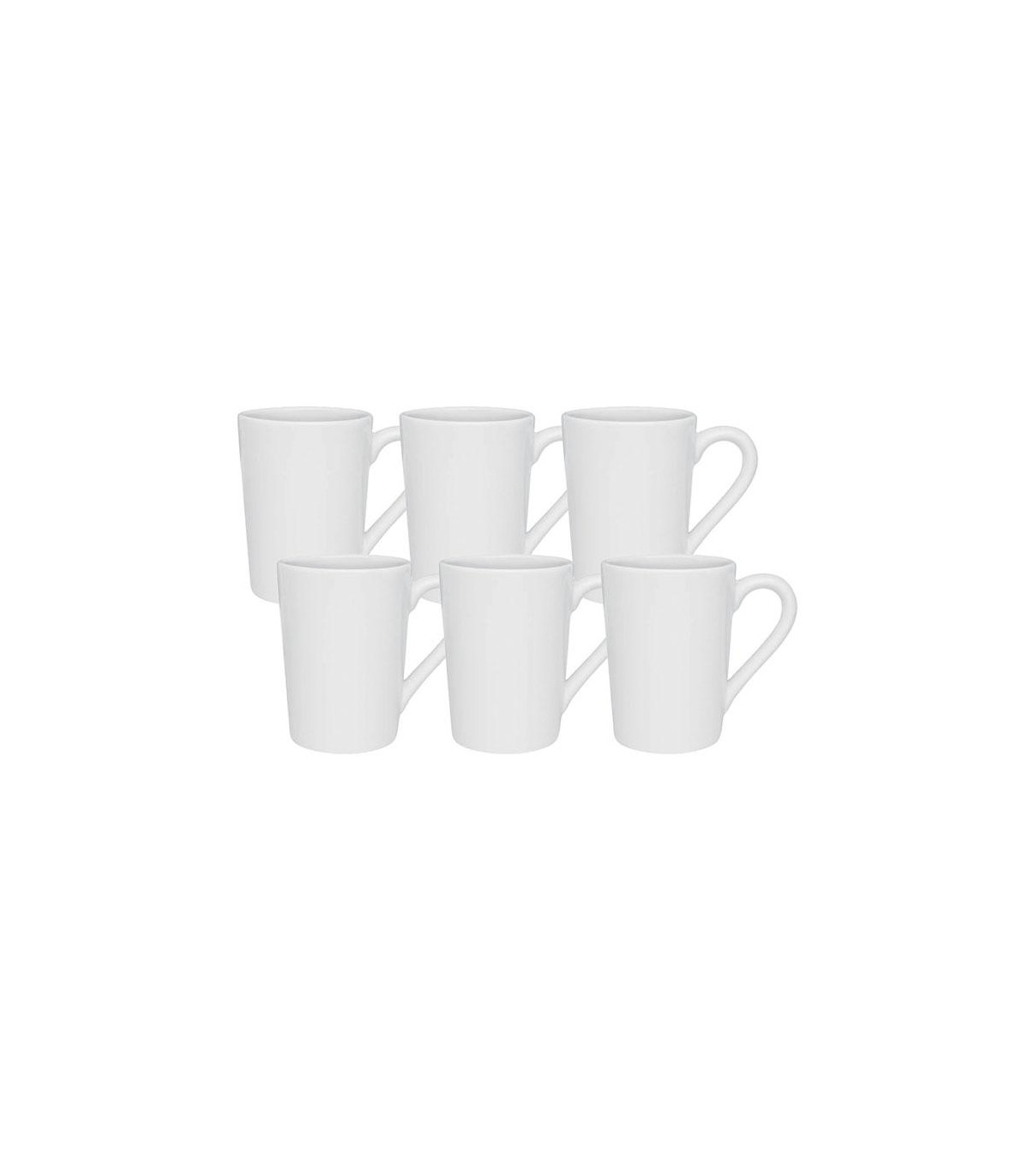 Set X 6 Jarros Mug 230 Cc Blanco - Oxford