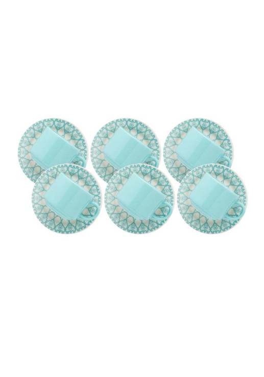 Set X6 Tazas De Te 200cc Con Plato Mandala Oxford