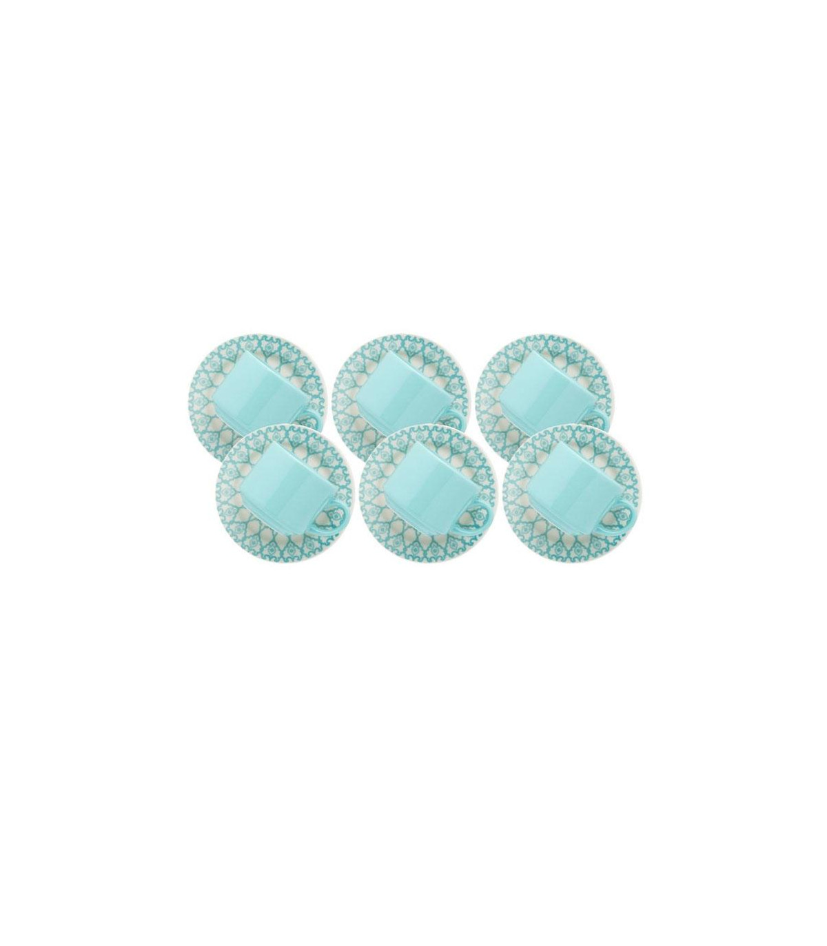 Set X6 Tazas De Te 200cc Con Plato Mandala Oxford