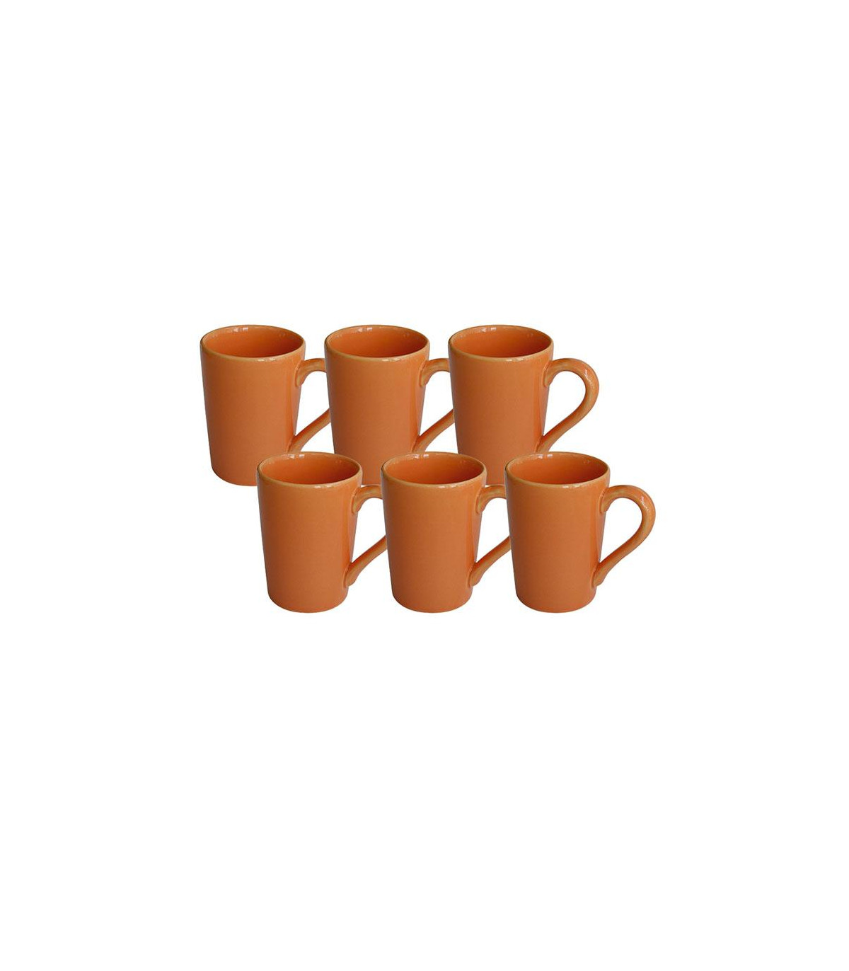 Set X 6 Jarros Mug 230 Cc Naranja - Oxford