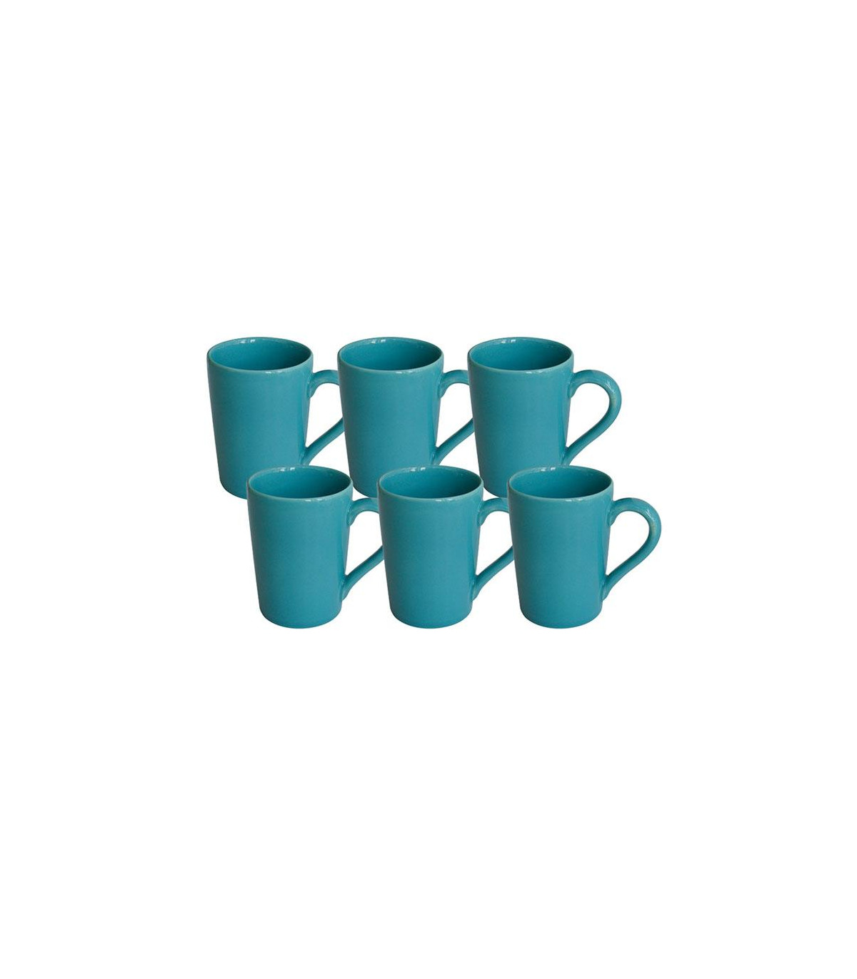 Set X 6 Jarros Mug 230 Cc Verde Esmeralda - Oxford