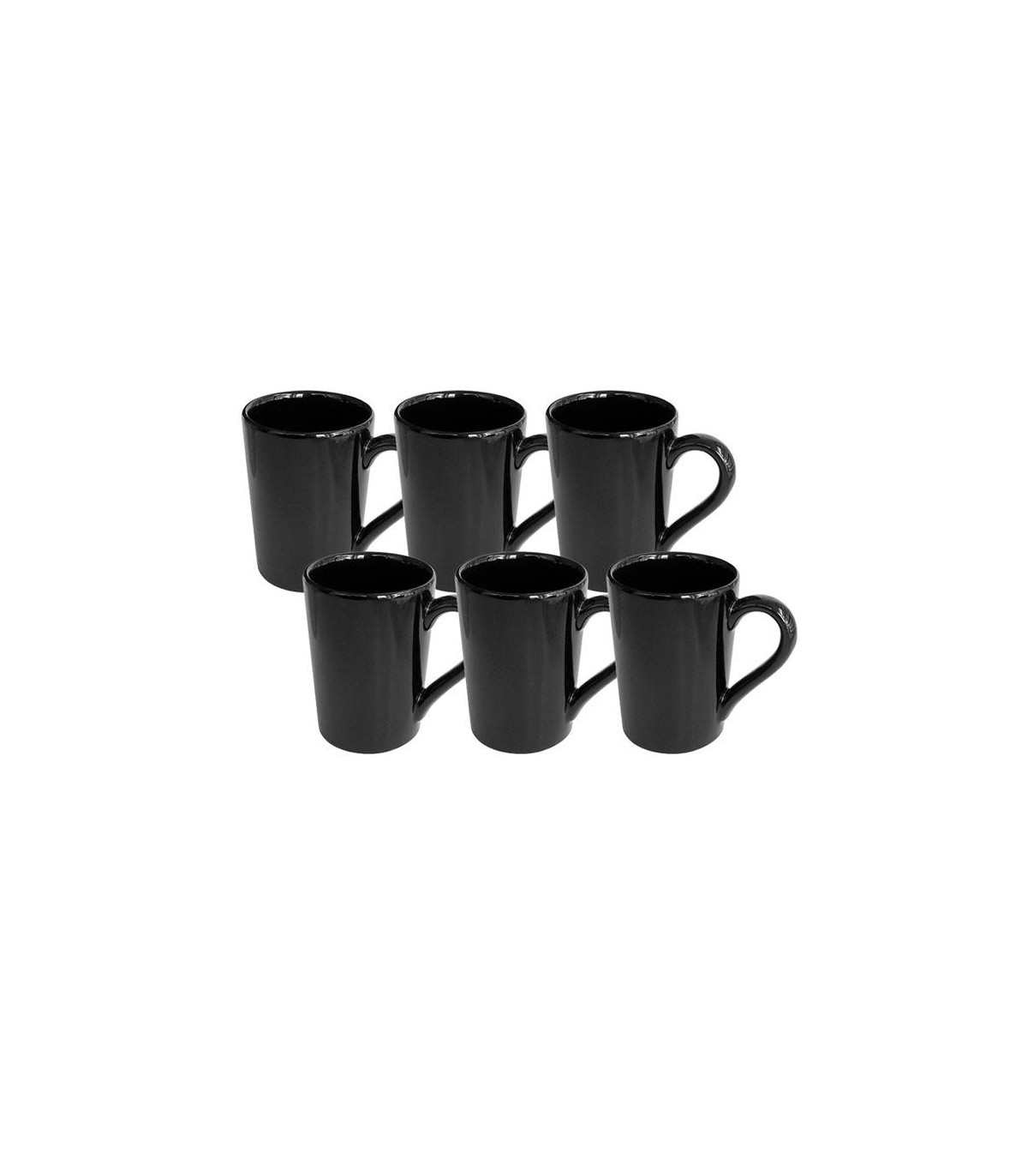 Set X 6 Jarros Mug 230 Cc Negro - Oxford