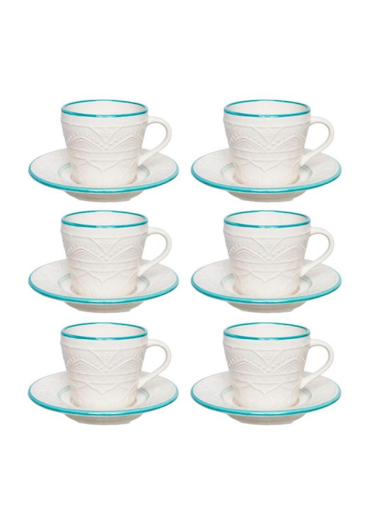 Serena Sky - Set X 6 Tazas Te 220 Cc C/plato Oxford