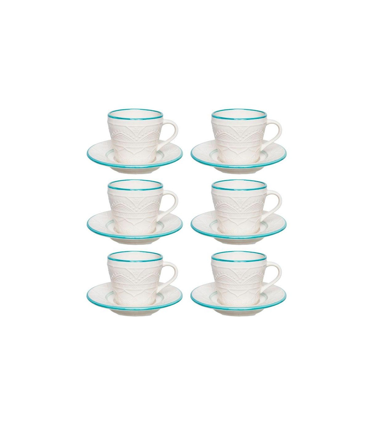 Serena Sky - Set X 6 Tazas Te 220 Cc C/plato Oxford