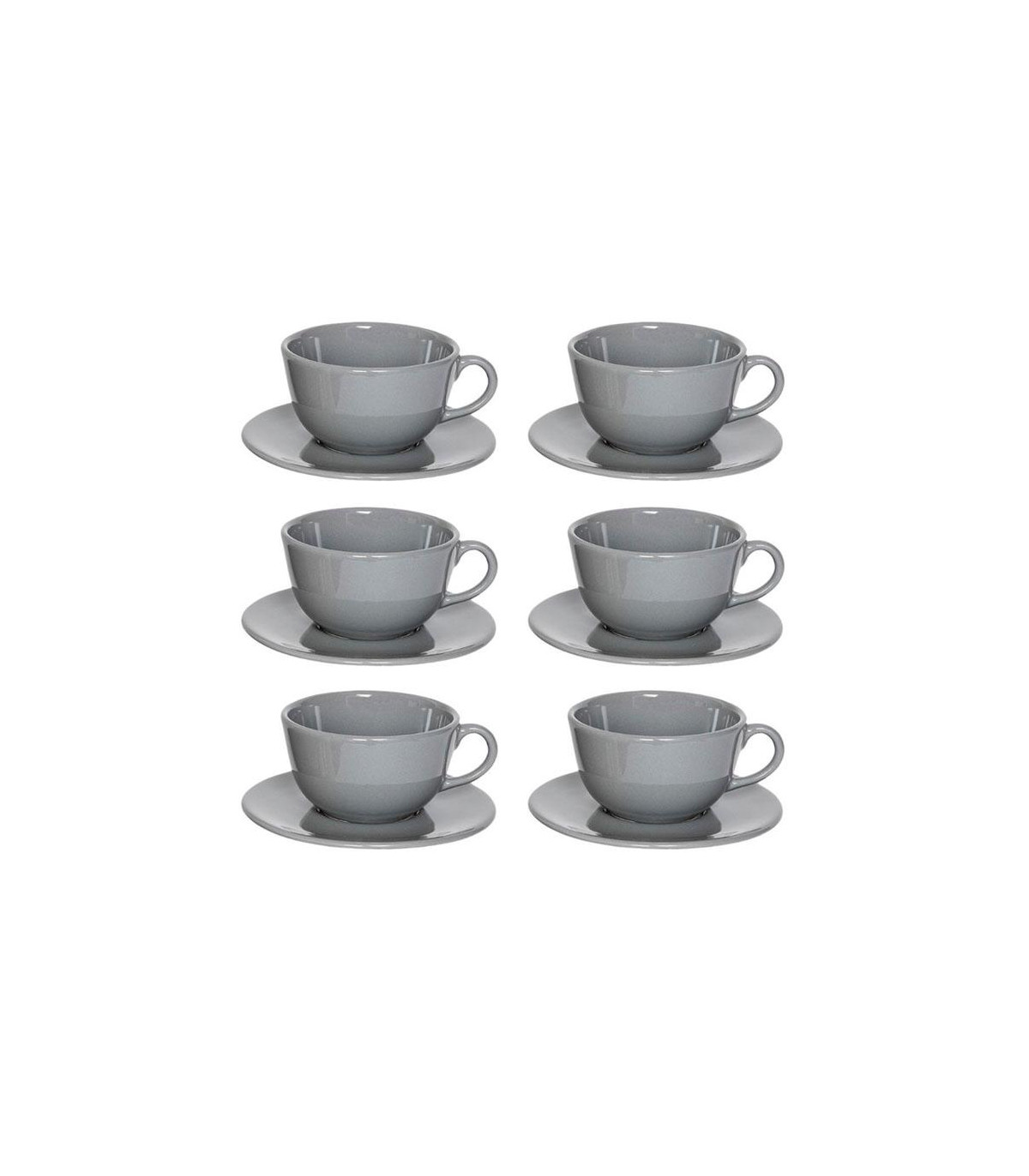 Set X 6 Tazas De Te Grey
