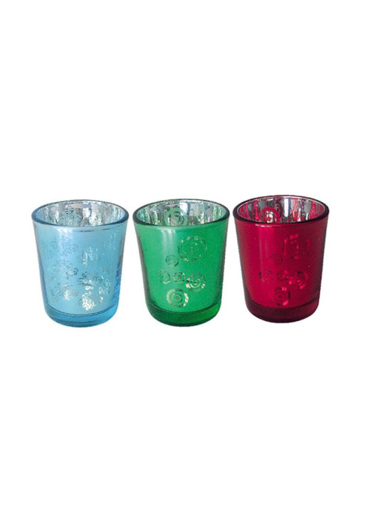 Porta Velas De Vidrio Colores Surtidos