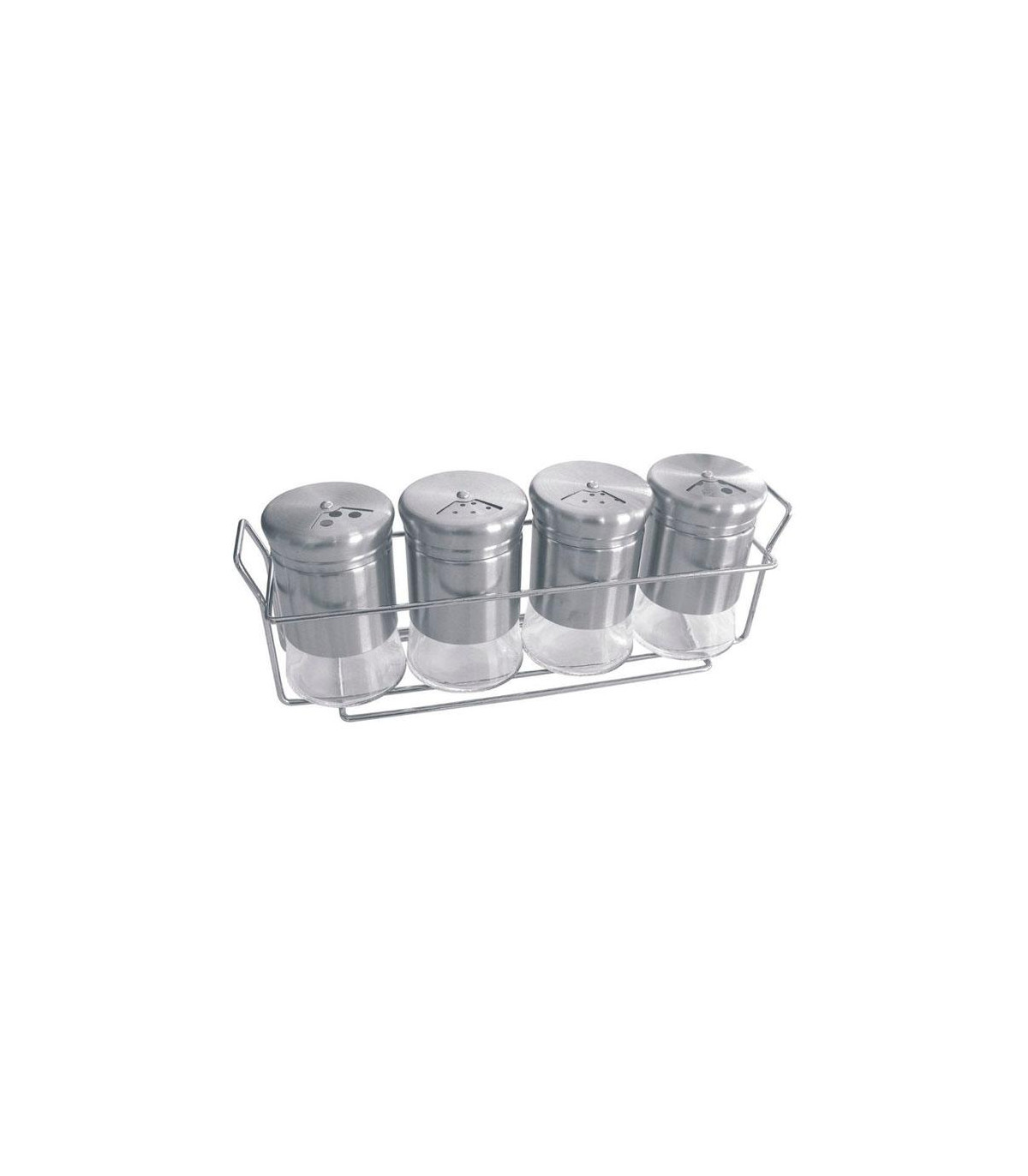 Especiero Cromado Con Rack X 4 - Novo