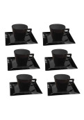 Cuadrado Negro - Set X 6 Tazas De Te Con Plato 200 Cc