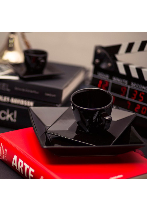 Cuadrado Negro - Set X 6 Tazas De Te Con Plato 200 Cc
